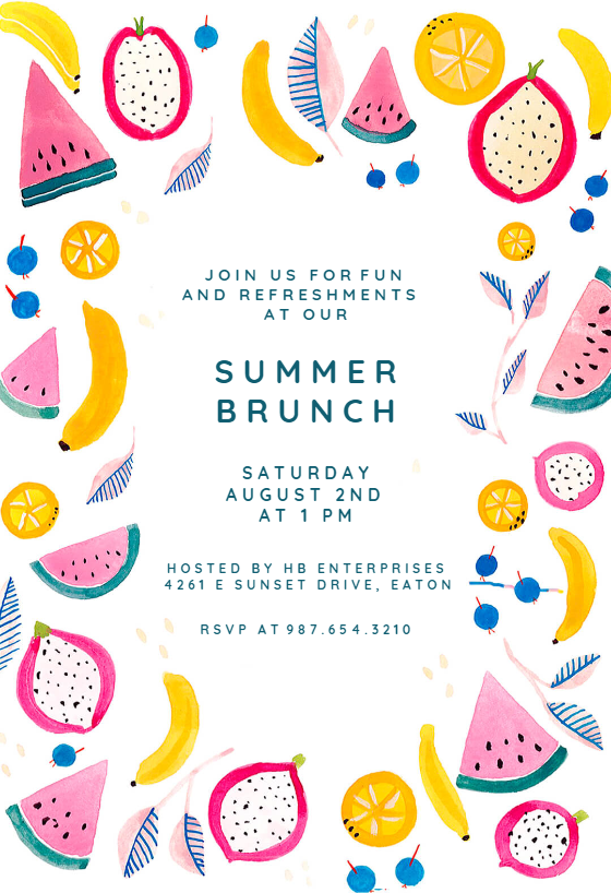 Summer Brunch Brunch & Lunch Invitation Template (Free) Greetings